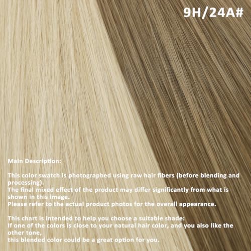 Light Blonde Mixed Bleach Blonde Layered Halo Hair Extensions