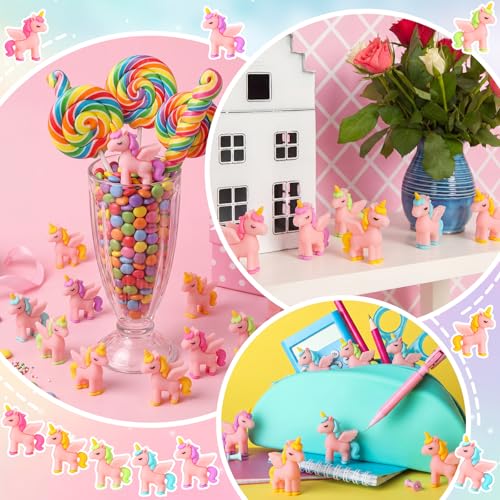 25 Mini Unicorn Figurines - Cute Cake Toppers for Parties
