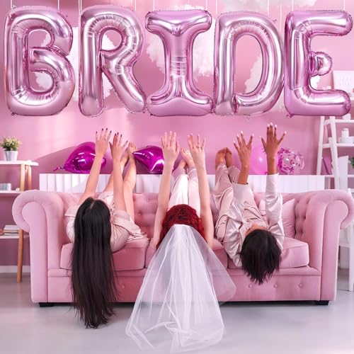 40-Inch Rose Pink Bride Balloons for Bachelorette Party