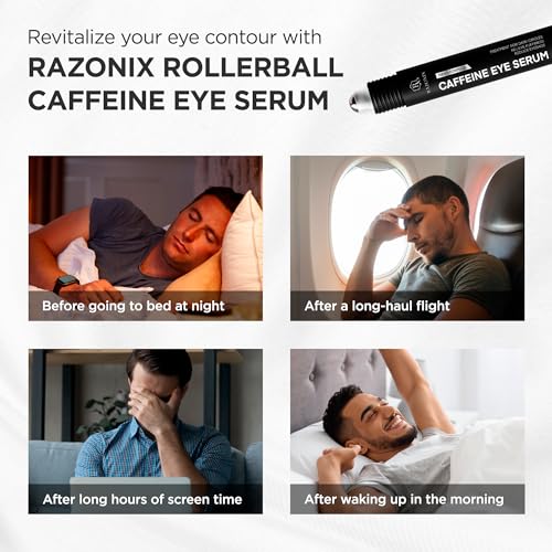 RAZONIX Caffeine Eye Roller for Dark Circles & Puffiness - 0.5 Fl Oz