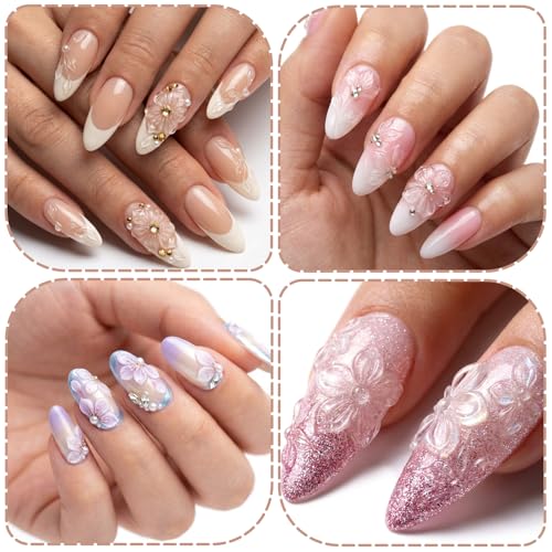 2Pcs Hibiscus Flower Silicone Nail Art Molds with Carving Pen