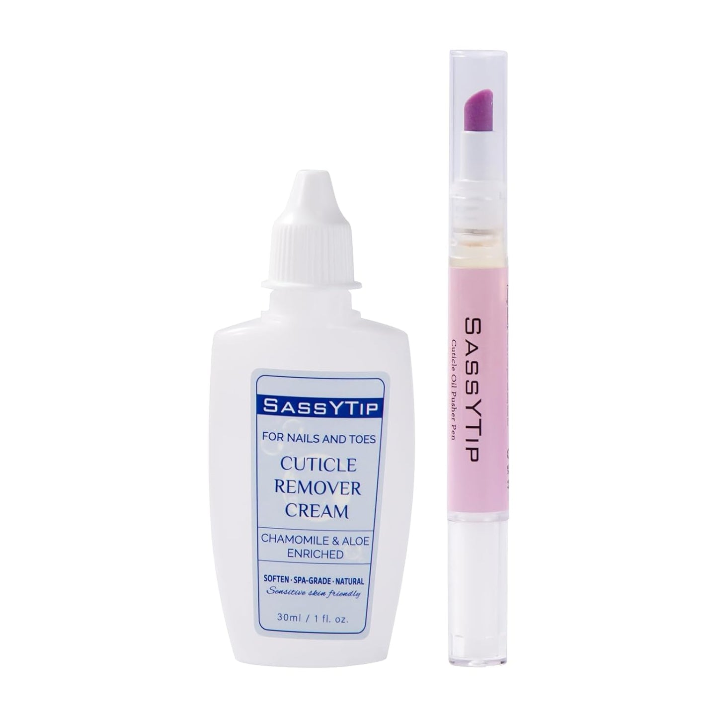 Ceramic Cuticle Pusher & Oil Pen - Gentle Cuticle Remover for Dry Nails | 2ml Lavender & Fragrance-Free