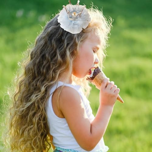 Umibow Pearl Crown Hair Clips - 4 Pcs Rhinestone Princess Barrettes