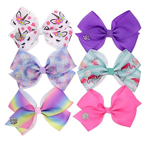 JoJo Siwa Rainbow Knot Hair Clips - Set of 6 Kids Hair Accessories
