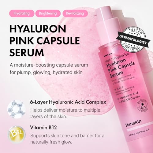 Hanskin Hyaluron Pink Capsule Serum for Deep Hydration & Glass Skin Glow