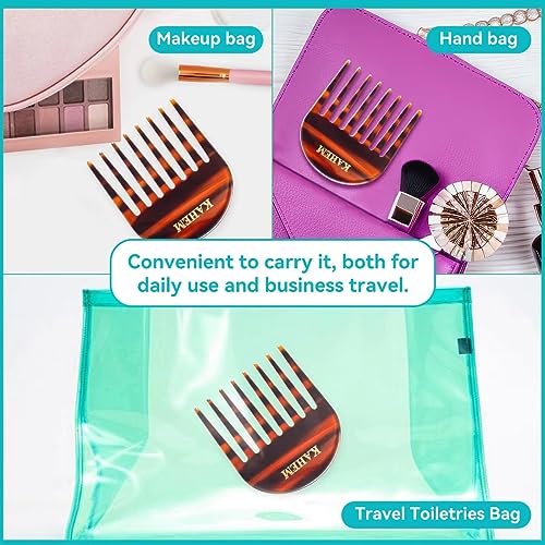 KAHEM Handmade Small Wide Tooth Comb for Curly Hair, Pocket Size, Unbreakable, 1PCS
