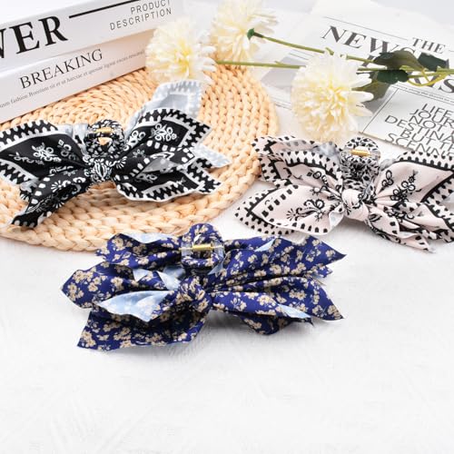 Hadutrek 3PC Bow Claw Clips - Large Hair Bows for Thick Hair