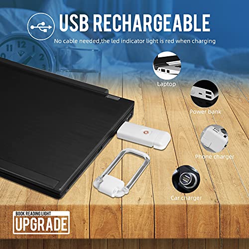 EGWASER USB Rechargeable Book Light - 3 Brightness Levels, 2-Pack