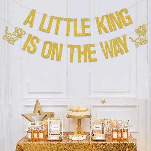 A Little King is on the Way Banner - Lion Baby Shower Decorations