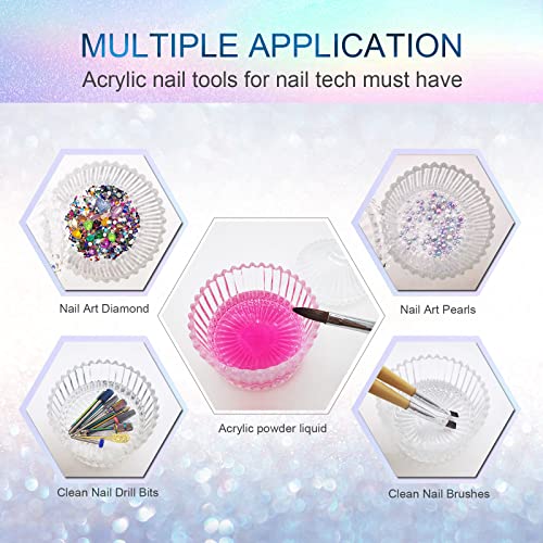 Large Monomer Dish with Lid for Acrylic Nails - Glass Cup