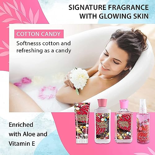 Cotton Candy Bath & Body Gift Set - 4-Piece Travel Size Spa Collection