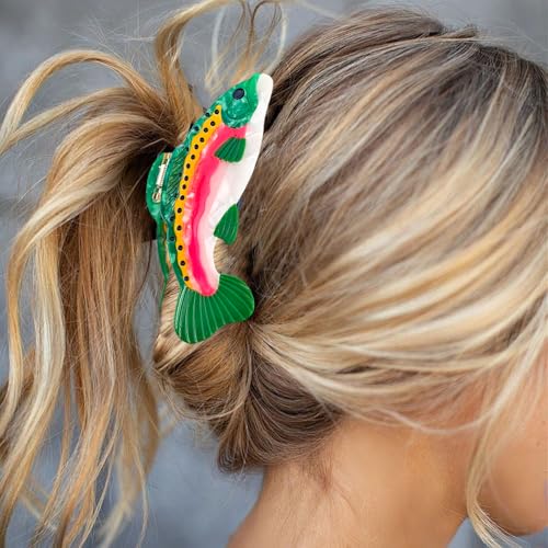 Arvintas Salmon Hair Claw Clip - Non Slip Acetate Hair Barrettes for Women & Girls - Pack of 1