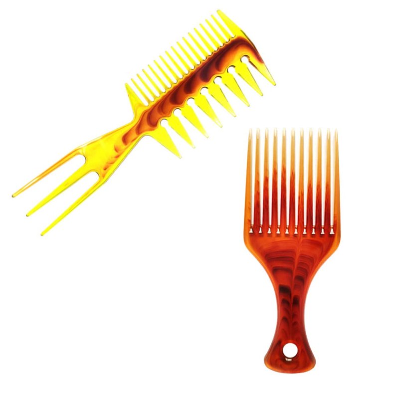 Oil Hairstyle Comb for Men 8.26 Inch Wide Tooth Hair Styling Comb with Scalp Massage Lightweight Salon Tool for Slicked-Back and Pomade Hairstyles 2 Pack