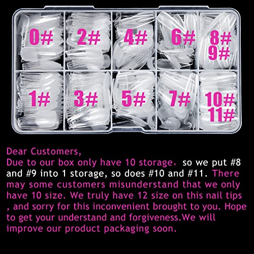 Medium Stiletto Gel Nail Tips - 120 PCS Full Cover Matte