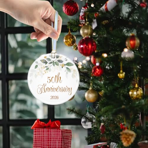 50th Wedding Anniversary Ornament - Golden Decorative Gift