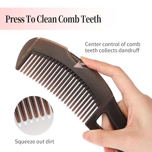 Dandruff Comb Set - Stainless Steel & Wide Tooth for Scalp Care