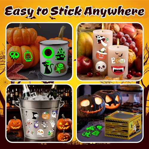 204 Luminous Halloween Tattoos for Kids with Mystery Prize Box