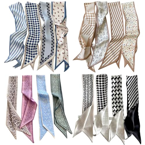 16 Pcs Boho Satin Scarves & Headbands for Women - Fashion Accessories