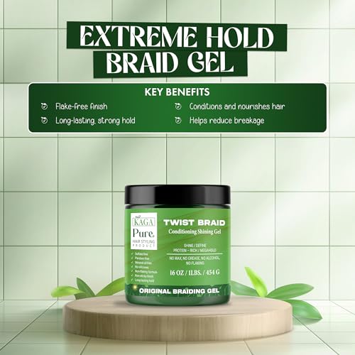 KAGA Neatbraid Professional Conditioning Shining Hair Gel - 16oz Strong Hold