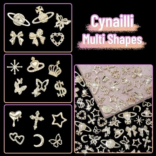 180 Pcs Gold Nail Charms and Gems - DIY Nail Art & Craft Jewelry