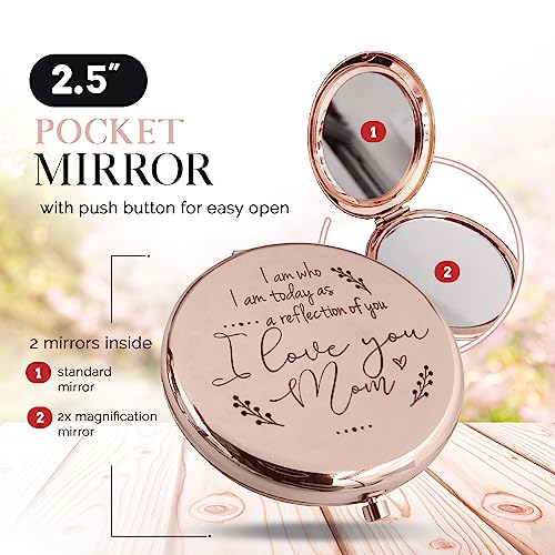 Rose Gold Compact Mirror for Mother of the Bride & Groom - Sentimental Gift from Daughter or Son