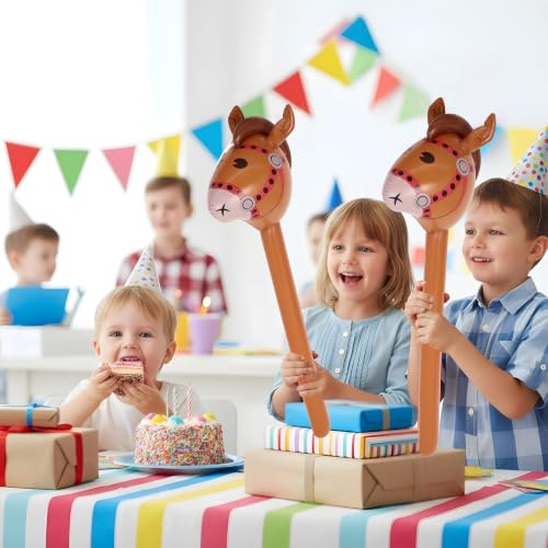 4 Pack Inflatable Horse Head Balloons - 37 Inch Pony Decorations
