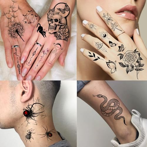 Toneoldshu Flower Butterfly Half Arm Sleeve Temporary Tattoos 71 Sheets for Women & Adults