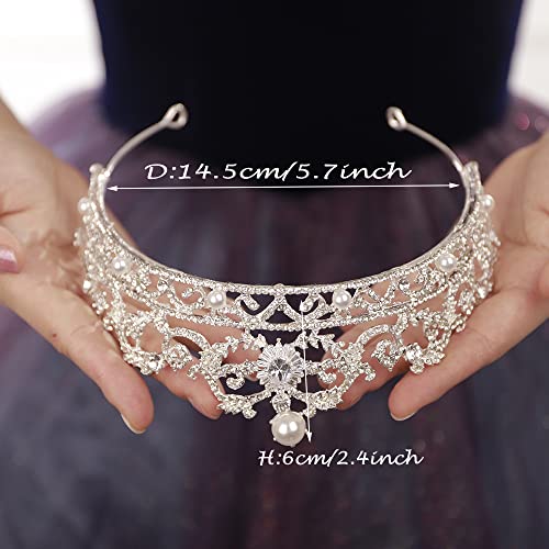 Baroque Pearl Tiara & Queen Crown for Wedding, Prom, and Pageant