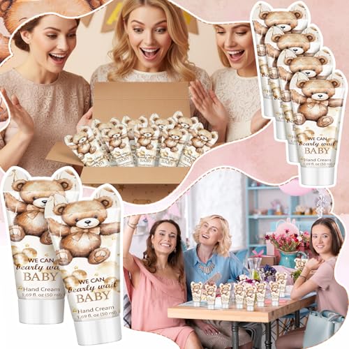 15 Pack Bear Baby Shower Hand Cream Favors - Travel Size Lotion