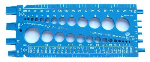 Stainless Town Nut and Bolt Thread Gauge - Measures Diameter & Length