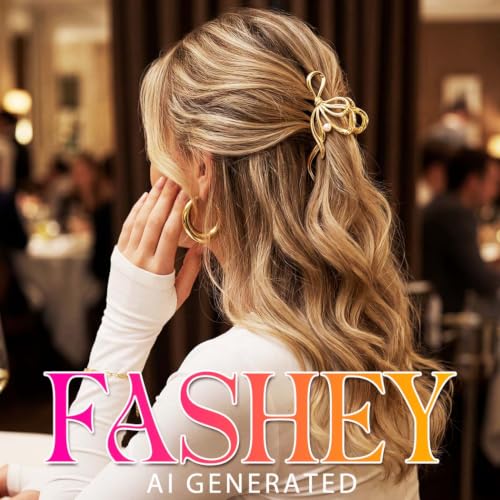 Fashey Bow Claw Clips - Metal Hair Clips for Thick & Thin Hair, Jewelry-Quality Claw Hair Accessories