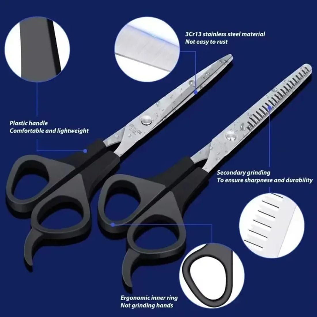 Hair Cutting Scissors Kit - Professional Barber Shears for Men, Women & Pets | Thinning & Trimming Tools