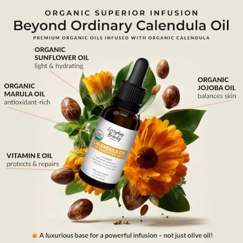 USDA Organic Calendula Oil for Sensitive Skin - 1 Fl Oz