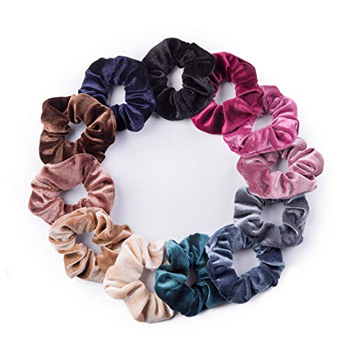 Multi-Color Velvet Hair Scrunchies Pack for Women & Girls - Soft & Gentle Hair Ties
