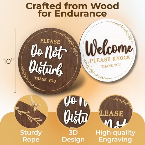 Do Not Disturb Door Hanger - 10 Inch Wooden Privacy Sign