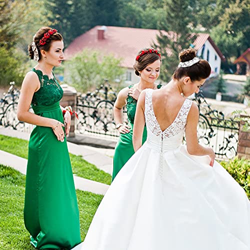 Hasoar 12-Pack Linen Satin Bridesmaid Scrunchies Gift Set for Bridal Party