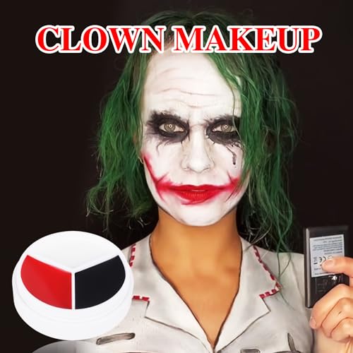 Yeweian Clown Makeup Wheel Black White Red Face Paint Palette 01 – Non-Toxic Customizable Special Effects