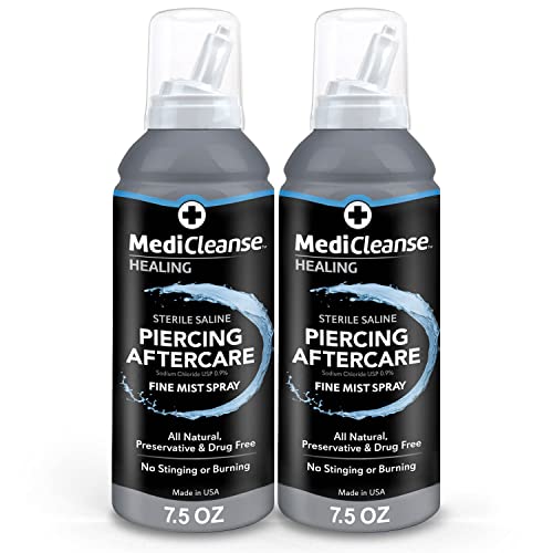 MediCleanse Sterile Saline Aftercare Spray 7.5 Oz (Pack of 2)