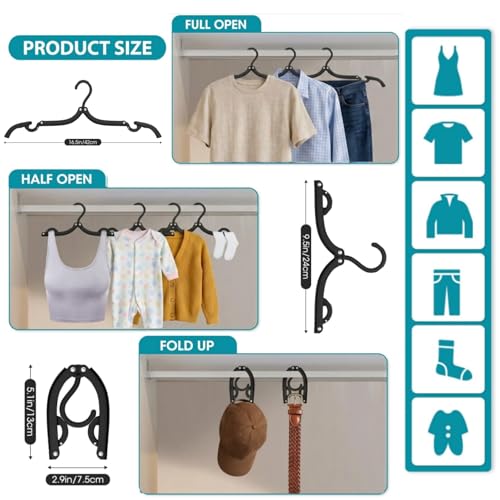 20 Pack Foldable Travel Hangers - Compact & Lightweight Cruise Essentials