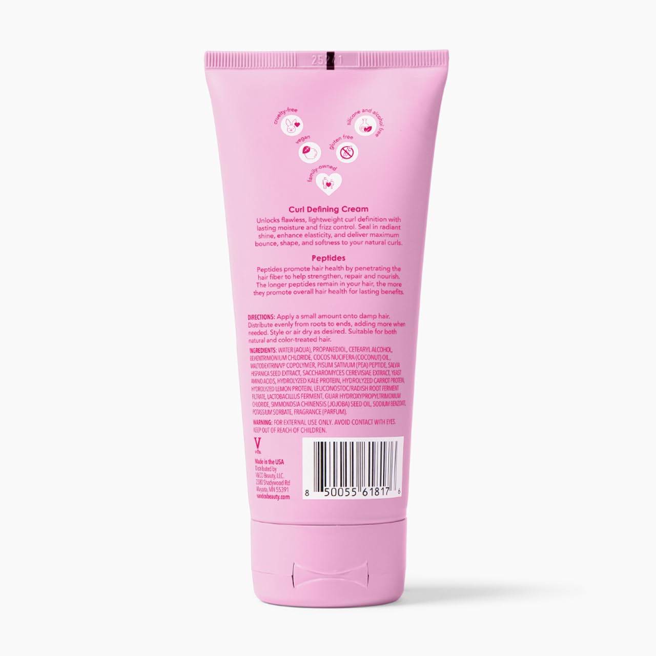 Curly Pop Curl Defining Cream - Anti-Frizz Moisturizing Hair Care with Peptides & Jojoba Oil | 6 oz