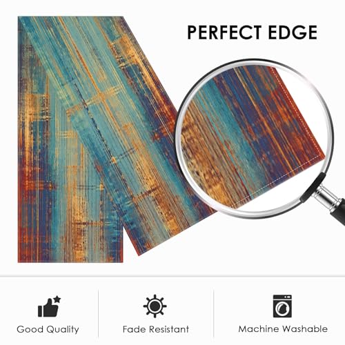 Emvency Abstract Vintage Blue Table Runner - 13x72 Inch Linen