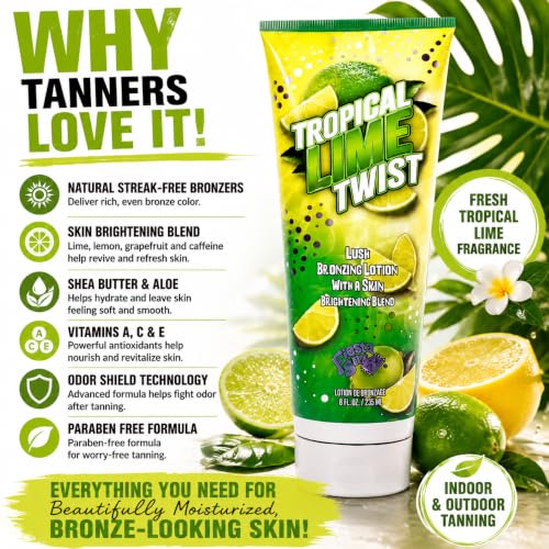 Fiesta Sun Tropical Lime Twist Bronzer - Natural, Brightening & Moisturizing 8 oz.