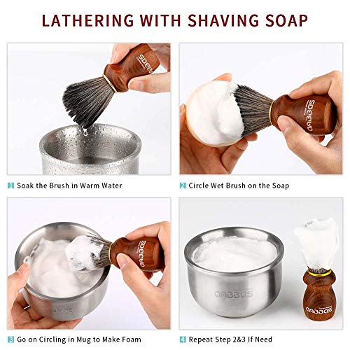 Anbbas Goat Milk Shaving Soap for Men - Traditional Wet Shave, 3.5oz (2 Pack)