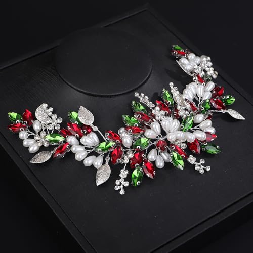 Rumtock Red Christmas Crystal Headband - Handmade Festive Hair Accessory