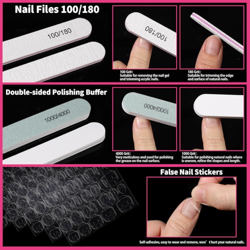 Fandamei Acrylic Nail Kit with Tips & Tools for Beginners - DIY Nail Art Set