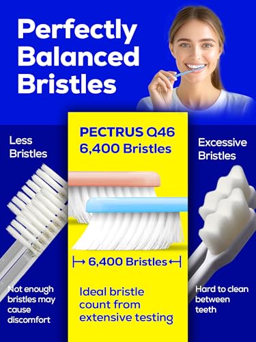 Pectrus Quad-fine 10 Pack Soft Toothbrushes for Sensitive Gums & Deep Cleaning