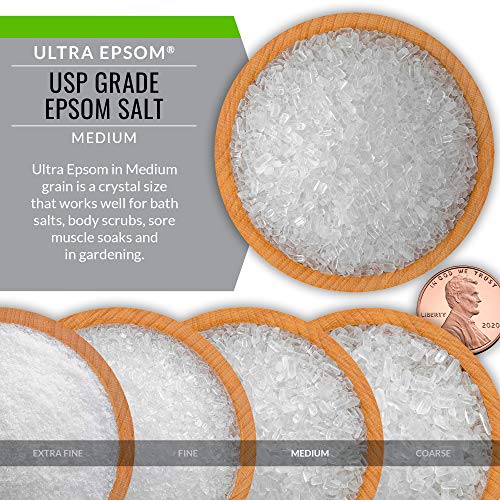 SaltWorks Ultra Epsom Salt, Premium USP Grade Magnesium Sulfate, 32 oz