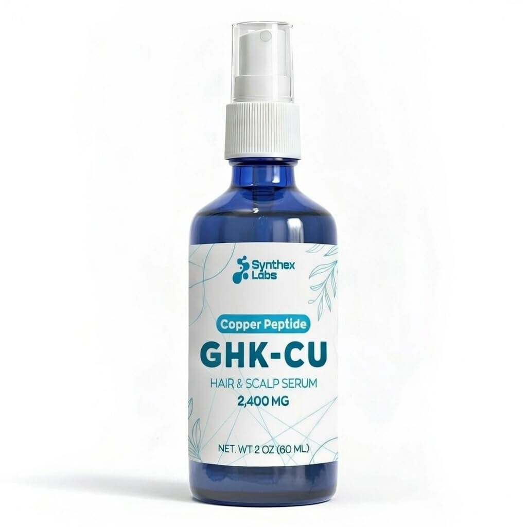 GHK-Cu Copper Peptide Hair & Scalp Serum - 2400mg Water-Based Formula for Softness & Shine | 4% Copper Peptides