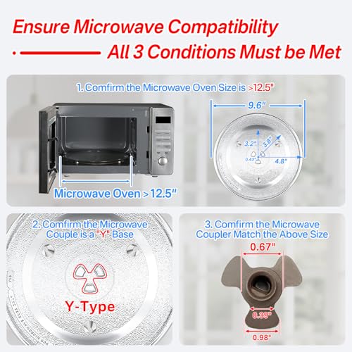 9.6" Microwave Glass Turntable Plate for Panasonic & Nostalgia Models