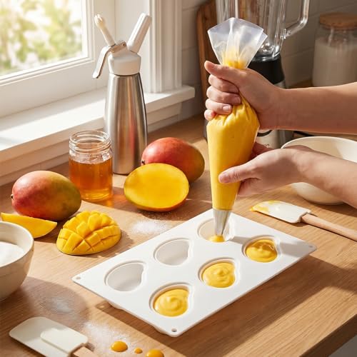 6-Cavity Mango Silicone Mold for Mousse Cakes & Desserts